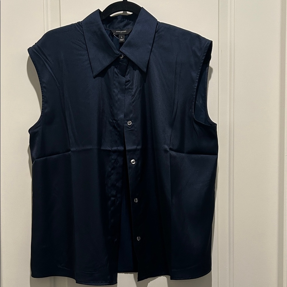 Banana Republic Shimmering Navy Blouse